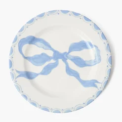 Summer Crockery | Starter Plates<Mrs. Alice Marilyn Blue Bow Starter Plates (Set of 4)