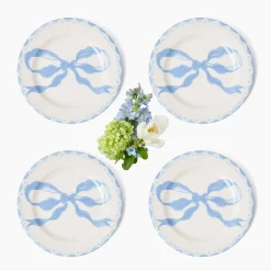 Summer Crockery | Starter Plates<Mrs. Alice Marilyn Blue Bow Starter Plates (Set of 4)
