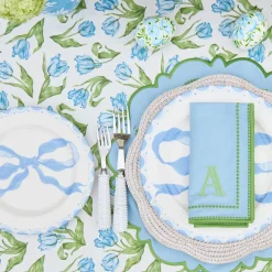 Summer Crockery | Starter Plates<Mrs. Alice Marilyn Blue Bow Starter Plates (Set of 4)