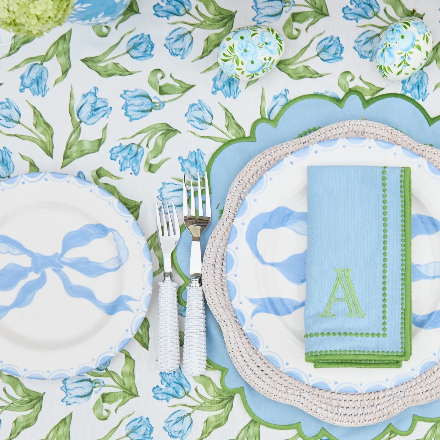 Summer Crockery | Starter Plates<Mrs. Alice Marilyn Blue Bow Starter Plates (Set of 4)
