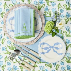 Summer Crockery | Starter Plates<Mrs. Alice Marilyn Blue Bow Starter Plates (Set of 4)