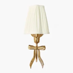Rechargeable Table Lamps | Wall Lighting<Mrs. Alice Marilyn Bow Rechargeable Wall Light with Cream Shade (14cm)
