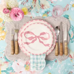 Summer Crockery | Starter Plates<Mrs. Alice Marilyn Pink Bow Starter Plates (Set of 4)