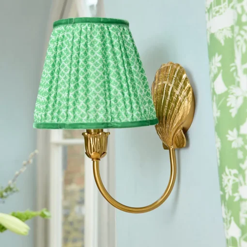 Rechargeable Table Lamps | Wall Lighting<Mrs. Alice Marina Rechargeable Wall Light with Green Lotus Shade (18cm)