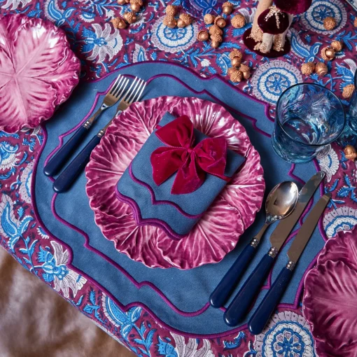 Placemats<Mrs. Alice Marlene Blue & Purple Placemats (Set of 4)