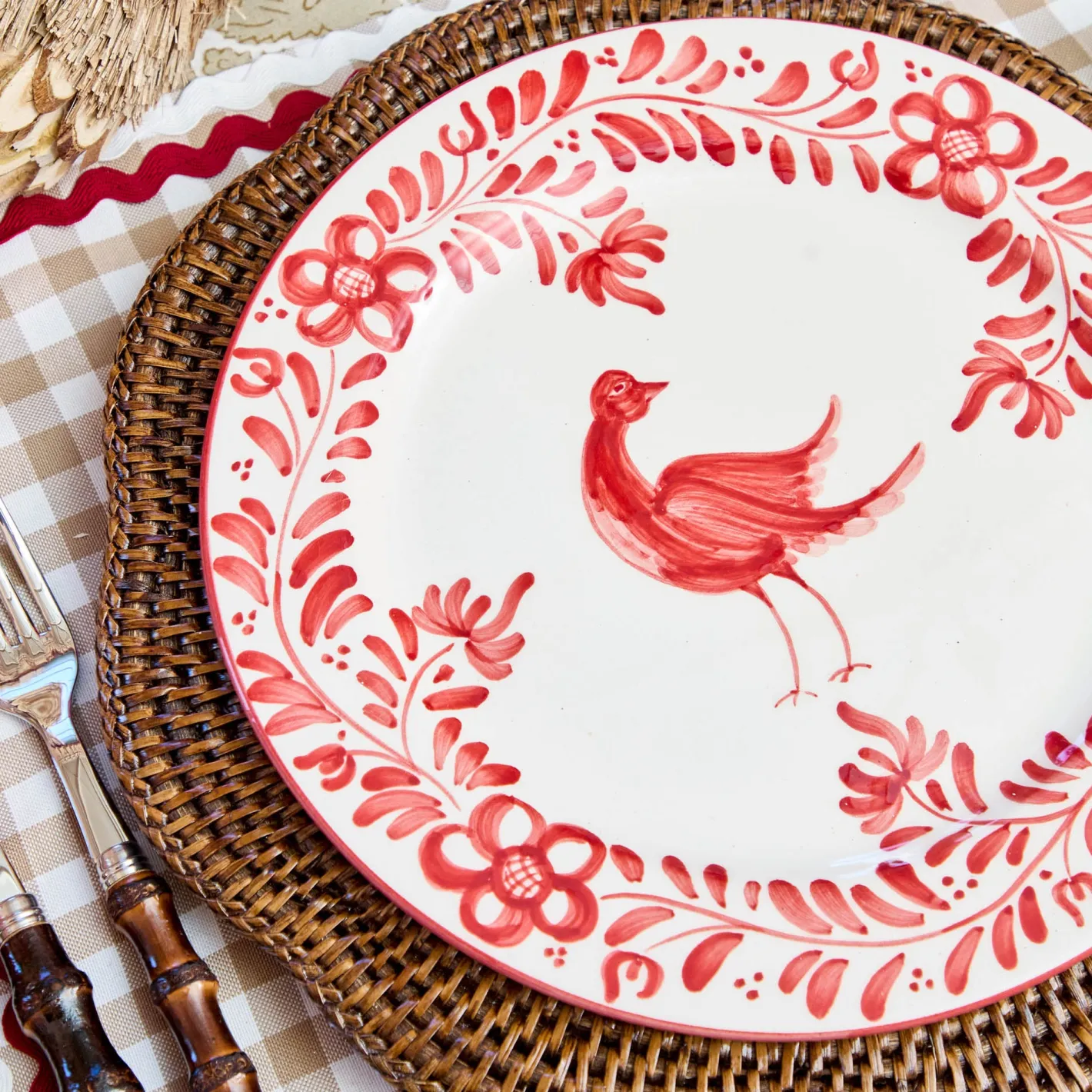 Crockery Sets<Mrs. Alice Martha Red Dinner & Starter Plates (Set of 8)