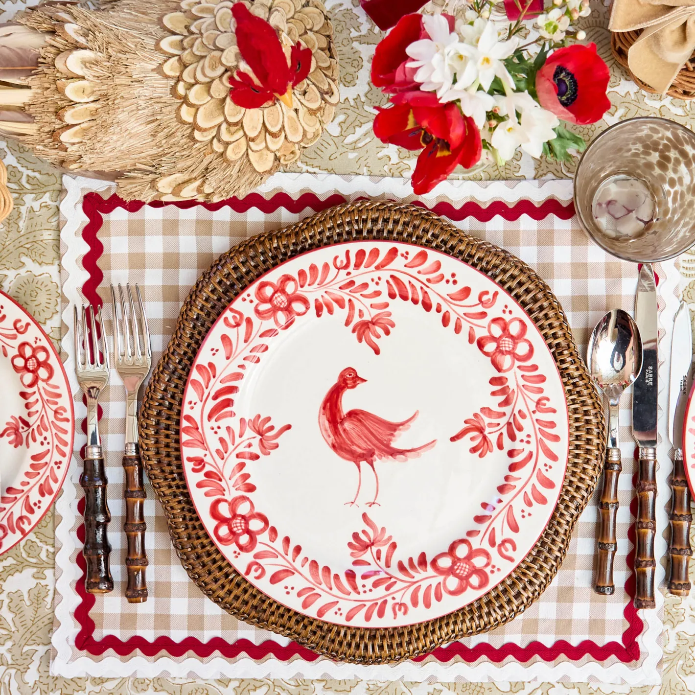 Crockery Sets<Mrs. Alice Martha Red Dinner & Starter Plates (Set of 8)