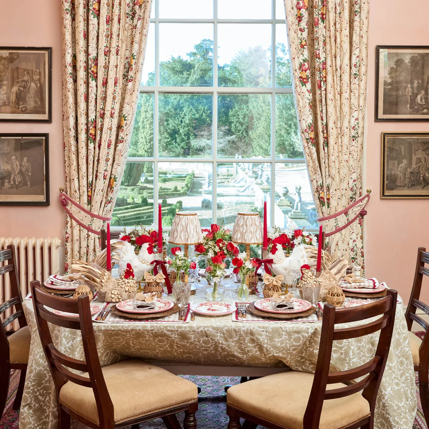 Crockery Sets<Mrs. Alice Martha Red Dinner & Starter Plates (Set of 8)