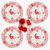 Starter Plates | Crockery Sets<Mrs. Alice Martha Red Starter Plates (Set of 4)