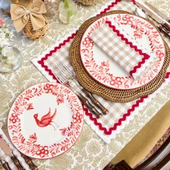 Starter Plates | Crockery Sets<Mrs. Alice Martha Red Starter Plates (Set of 4)