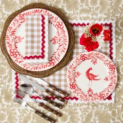 Starter Plates | Crockery Sets<Mrs. Alice Martha Red Starter Plates (Set of 4)
