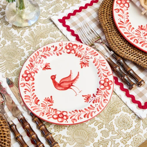 Starter Plates | Crockery Sets<Mrs. Alice Martha Red Starter Plates (Set of 4)