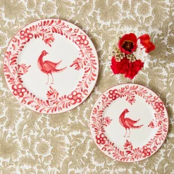 Starter Plates | Crockery Sets<Mrs. Alice Martha Red Starter Plates (Set of 4)