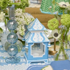 Summer Candleware | Pagodas & Lanterns<Mrs. Alice Mini Blue Ikat Pagoda Lantern (Pair)