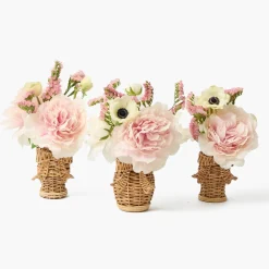 Vases | Vases & Planters<Mrs. Alice Mini Rattan Bow Vases (Set of 3)