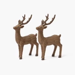 Christmas Decorations<Mrs. Alice Mini Rattan Reindeer (Pair) - 20cm