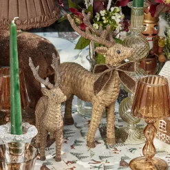 Christmas Decorations<Mrs. Alice Mini Rattan Reindeer (Pair) - 20cm
