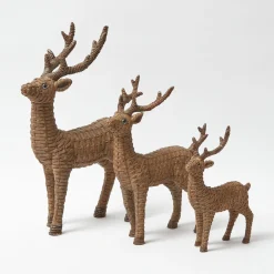 Christmas Decorations<Mrs. Alice Mini Rattan Reindeer (Pair) - 20cm
