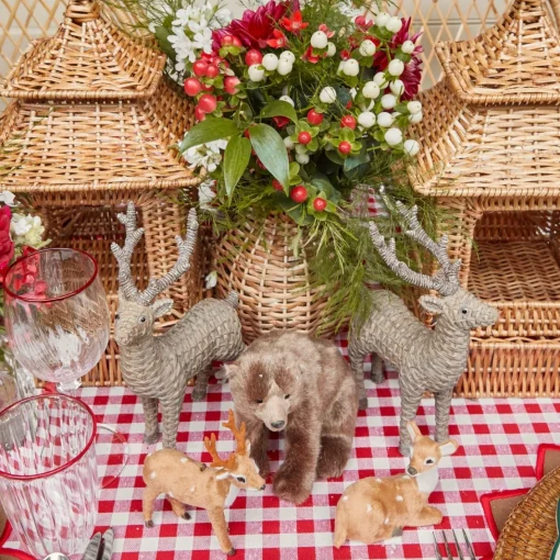 Christmas Decorations<Mrs. Alice Mini Rattan Reindeer (Pair) - 20cm