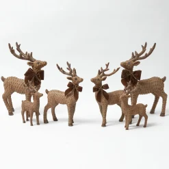 Christmas Decorations<Mrs. Alice Mini Rattan Reindeer (Pair) - 20cm