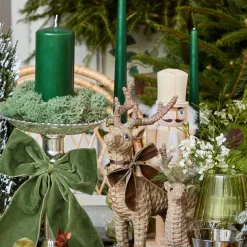 Christmas Decorations<Mrs. Alice Mini Rattan Reindeer (Pair) - 20cm
