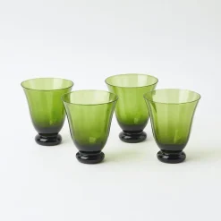 Summer Glassware | Glasses<Mrs. Alice Moss Green Tulip Glasses (Set of 4)