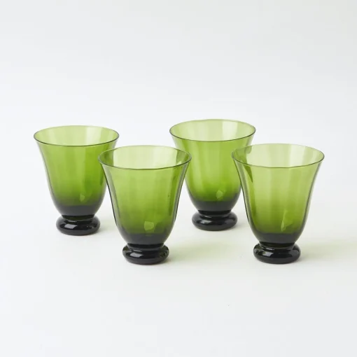 Summer Glassware | Glasses<Mrs. Alice Moss Green Tulip Glasses (Set of 4)