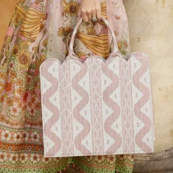 Mrs. Alice Tote Bags | For Her<Mrs. Alice Tote Bag (Pink Ikat)