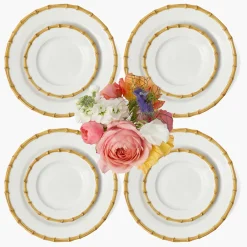 Summer Crockery | Crockery Sets<Mrs. Alice Nancy Bamboo Dinner & Starter Plates (Set of 8)