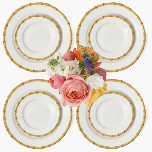 Summer Crockery | Crockery Sets<Mrs. Alice Nancy Bamboo Dinner & Starter Plates (Set of 8)
