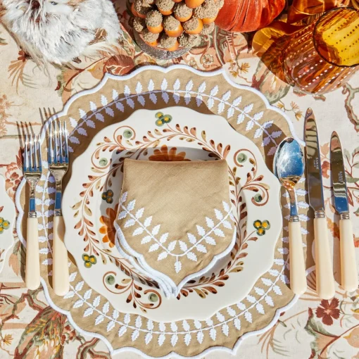Table Linen Sets | For Her<Mrs. Alice Natural Laurel Placemats & Napkins Set (Set of 4)