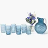 Glassware Sets | For The Homemaker<Mrs. Alice Navy Hobnail Glasses & Jug Set