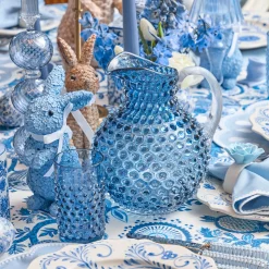 Glassware Sets | For The Homemaker<Mrs. Alice Navy Hobnail Glasses & Jug Set