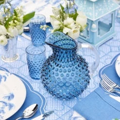 Glassware Sets | For The Homemaker<Mrs. Alice Navy Hobnail Glasses & Jug Set