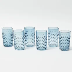 Glassware Sets | For The Homemaker<Mrs. Alice Navy Hobnail Glasses & Jug Set