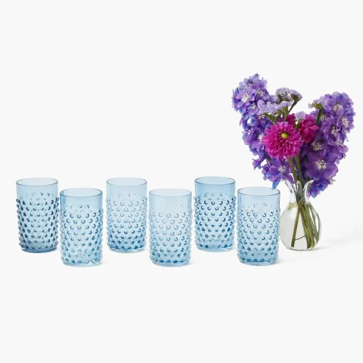 Glassware Sets | For The Homemaker<Mrs. Alice Navy Hobnail Glasses & Jug Set
