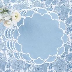 Placemats<Mrs. Alice Nikki Blue Placemats (Set of 4)