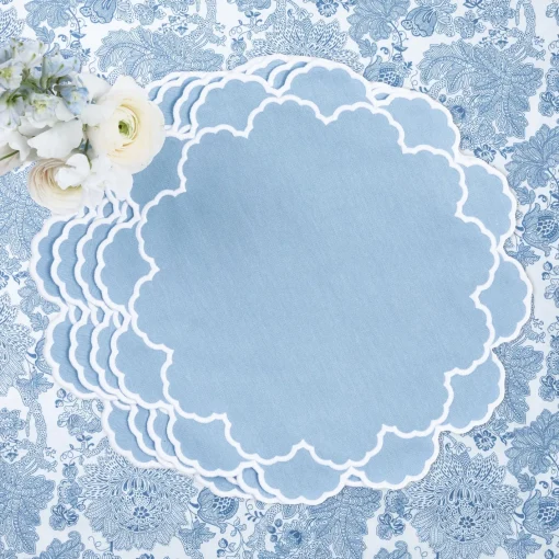 Placemats<Mrs. Alice Nikki Blue Placemats (Set of 4)