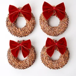 Autumn Decorations<Mrs. Alice Nutshell Glitter Wreath (Set of 4)