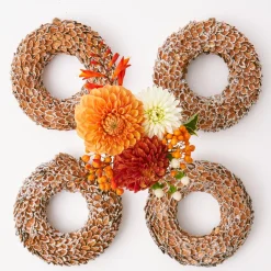 Autumn Decorations<Mrs. Alice Nutshell Glitter Wreath (Set of 4)