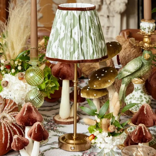Lampshades<Mrs. Alice Olive & Chocolate Ikat Lampshade (18cm)