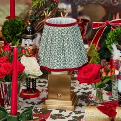 Lampshades<Mrs. Alice Olive & Red Lotus Lampshade (18cm)