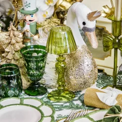 Summer Glassware | Summer Candleware<Mrs. Alice Olive Glass Lantern Tea Light Holder (Pair) - 18 cm