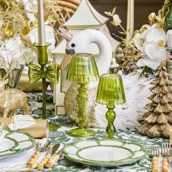 Summer Glassware | Summer Candleware<Mrs. Alice Olive Glass Lantern Tea Light Holder (Pair) - 18 cm