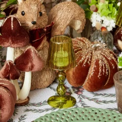 Summer Glassware | Summer Candleware<Mrs. Alice Olive Glass Lantern Tea Light Holder (Pair) - 18 cm