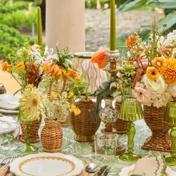 Summer Glassware | Summer Candleware<Mrs. Alice Olive Glass Lantern Tea Light Holder (Pair) - 18 cm