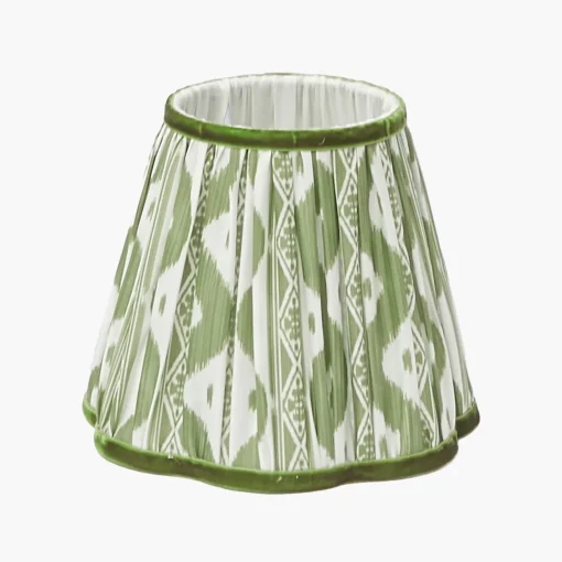 Lampshades<Mrs. Alice Olive Green Ikat Lampshade (18cm)