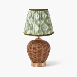 Lampshades<Mrs. Alice Olive Green Ikat Lampshade (18cm)