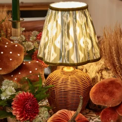 Lampshades<Mrs. Alice Olive Green Ikat Lampshade (18cm)