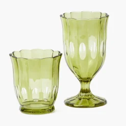 Glasses | Glassware Sets<Mrs. Alice Olive Scalloped Glassware (Set of 12)